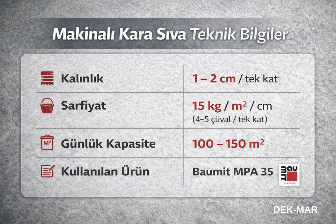 Makinalı kara sıva teknik özellikleri ve uygulama bilgileri