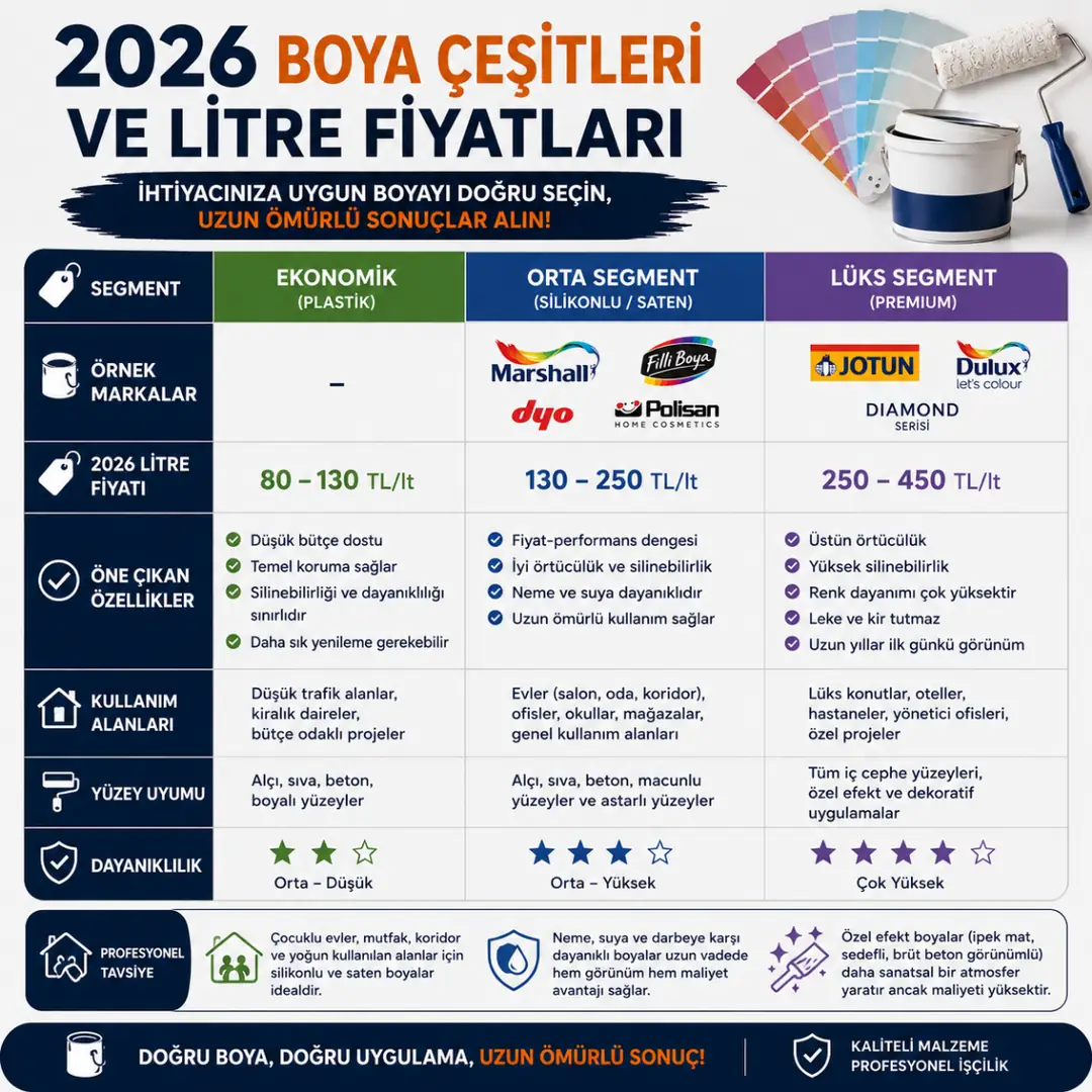 Plastik silikonlu ve premium boya karşılaştırması