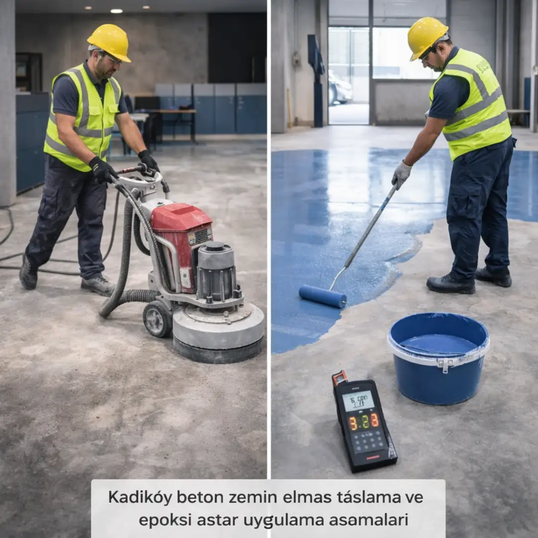 Epoksi zemin uygulama öncesi taşlama ve yüzey hazırlığı