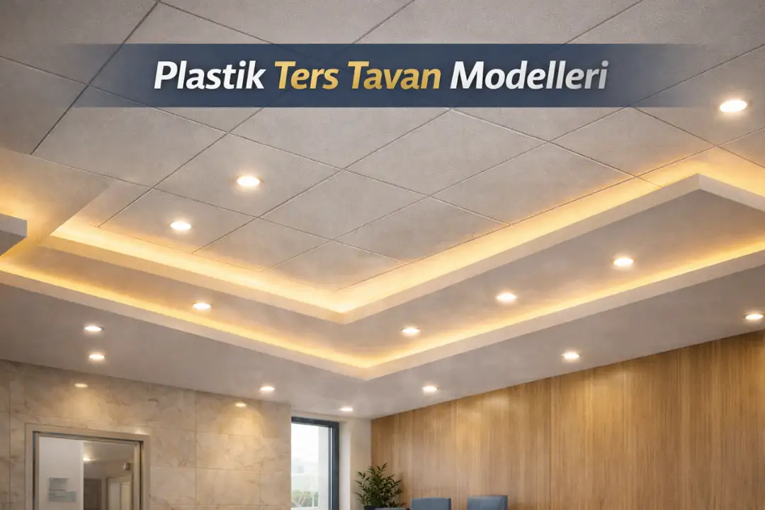 LED aydınlatmalı plastik ters tavan ve kademeli PVC tavan uygulaması&nbsp;