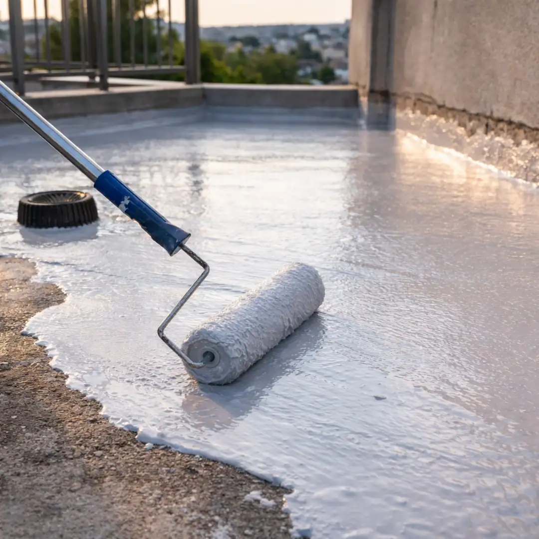 Teras su yalıtımı için sıvı membran uygulama detayı&nbsp;