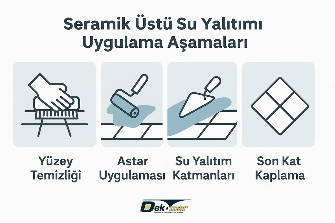 Seramik üstü su yalıtımı uygulama adımları ve doğru yöntemleri. 
