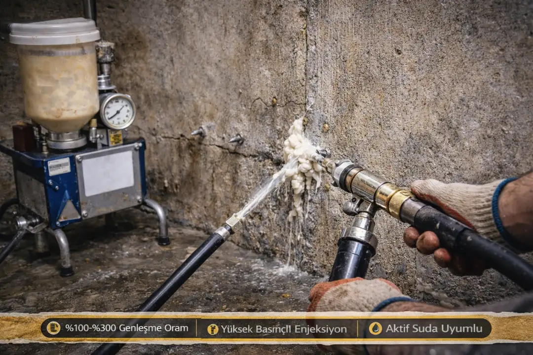 Poliüretan enjeksiyon su yalıtımı gerçek uygulama detayı&nbsp;