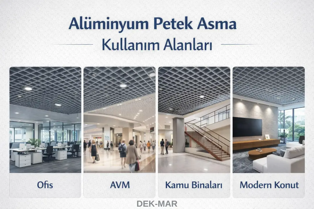 Alüminyum petek asma tavan kullanım alanları – ofis, AVM ve modern ticari mekânlar&nbsp;