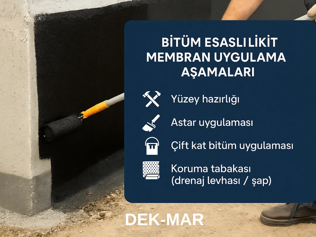 Bitüm esaslı likit membran uygulama adımları – temel ve teras izolasyon süreci – Dek-Mar İnşaat