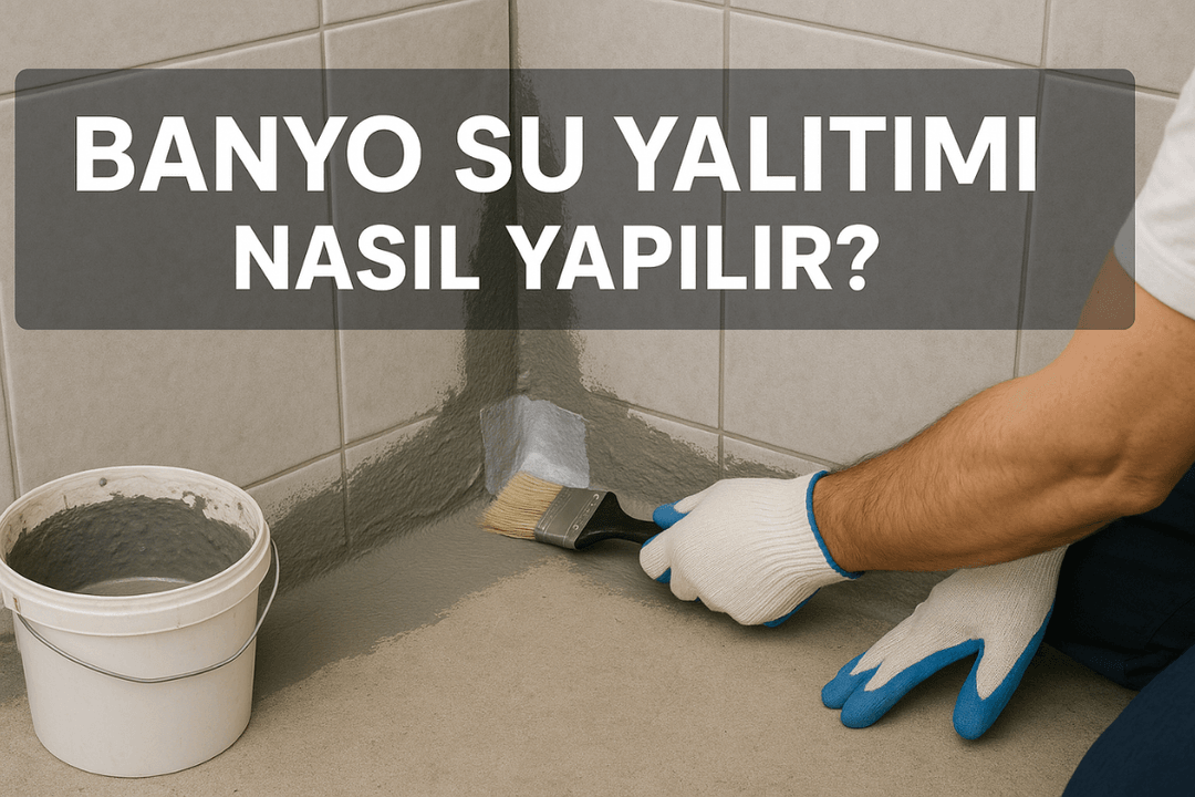 banyo su yalıtımı – tesisat borusu diplerine izolasyon bandı uygulanıyor.