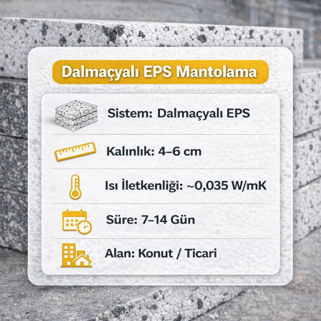 Dalmaçyalı EPS mantolama teknik özellikler ve uygulama bilgileri&nbsp;