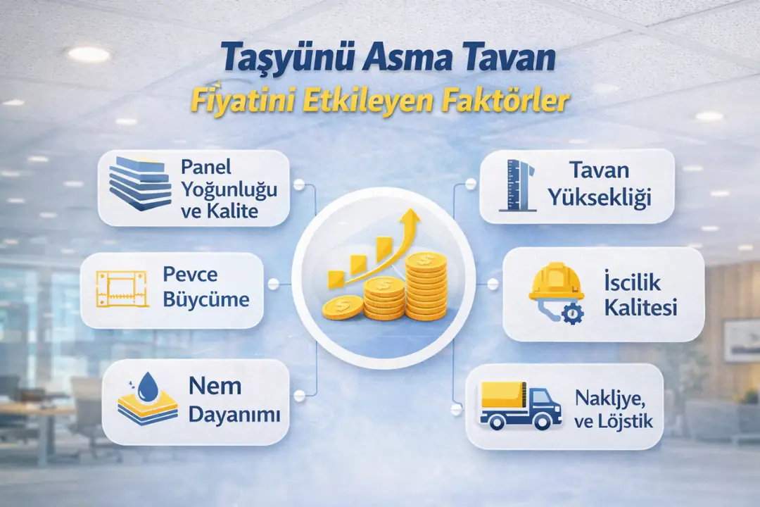 “taşyünü asma tavan fiyatını etkileyen faktörler infografik”&nbsp;