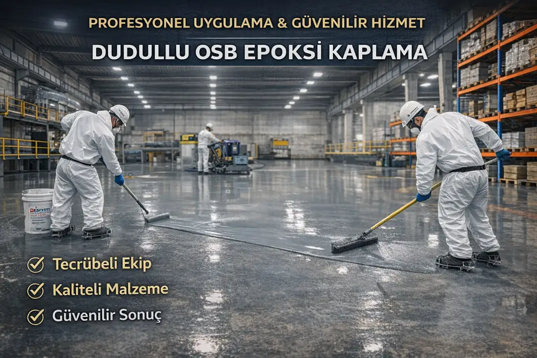 Dudullu OSB epoksi zemin kaplama profesyonel ekip ve gerçek saha uygulaması&nbsp;