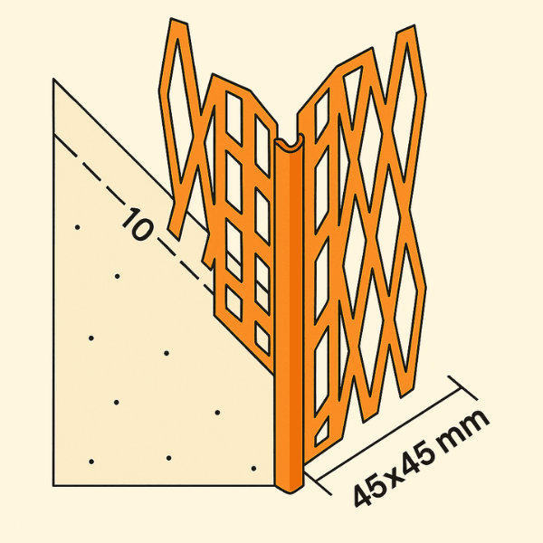 Baklava Dilimli Galvanizli Köşe Profili 45x45 mm