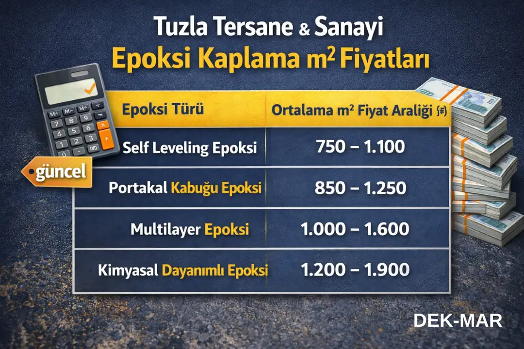 Tuzla tersane ve sanayi epoksi kaplama güncel m2 fiyatları .