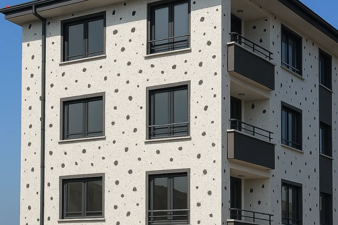 Dek-Mar İnşaat tarafından yapılan dalmaçyalı mantolama referans proje fotoğrafı. 