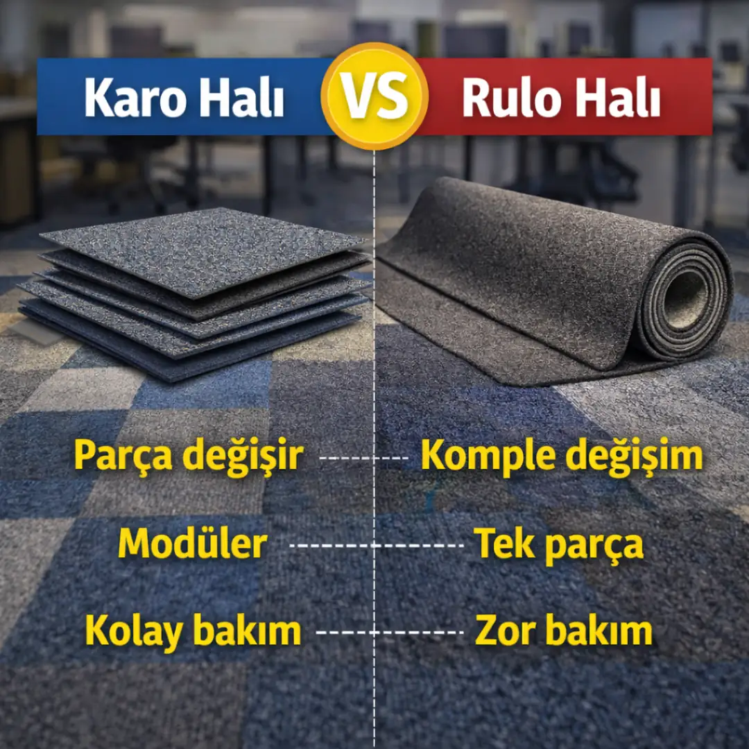 karo halı ve rulo halı zemin kaplama karşılaştırması&nbsp;
