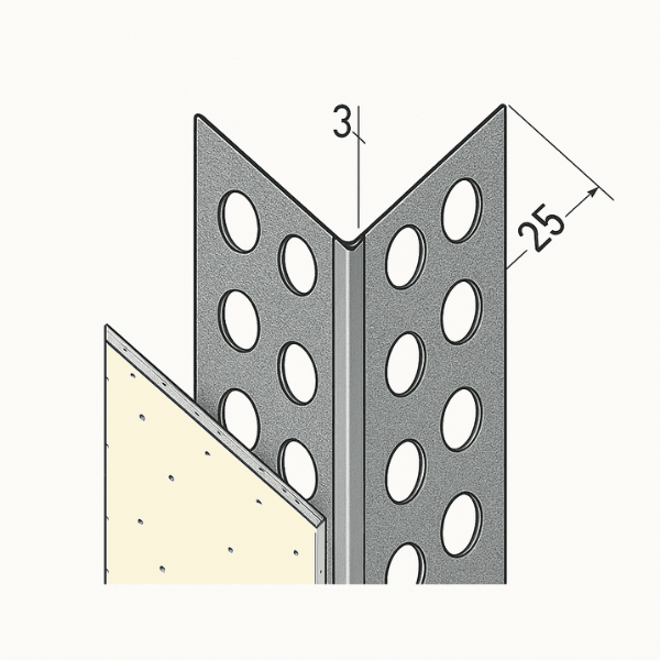 Alçıpan Köşebent 25x25 mm 