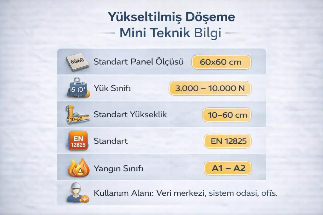 Yükseltilmiş döşeme sistemlerine ait teknik özellikler ve standartlar&nbsp;
