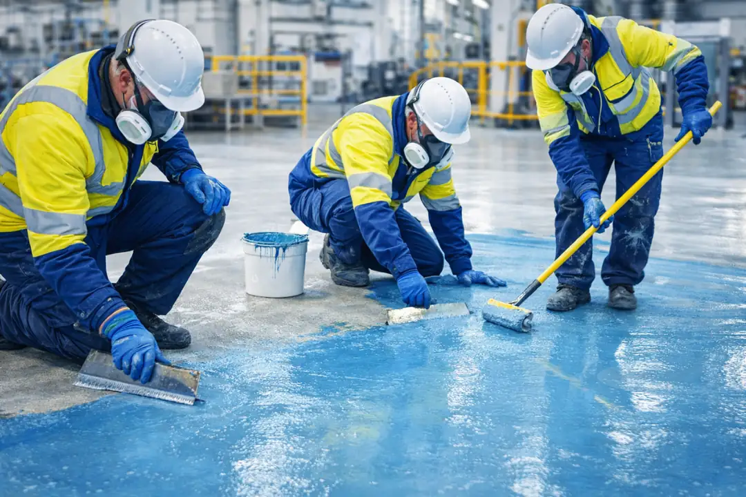 Profesyonel ekip ile epoksi zemin uygulaması&nbsp;