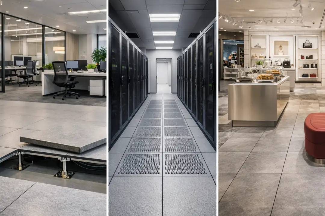 Yükseltilmiş döşeme ofis, veri merkezi ve ticari alan uygulamaları&nbsp;