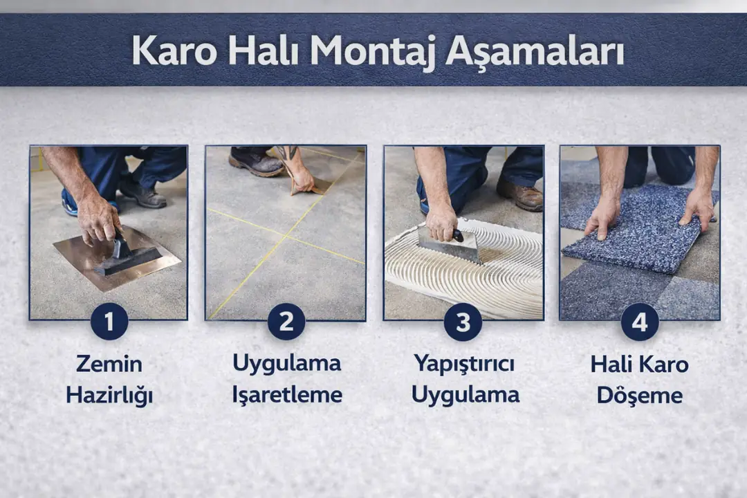 karo halı montaj uygulama aşamaları&nbsp;
