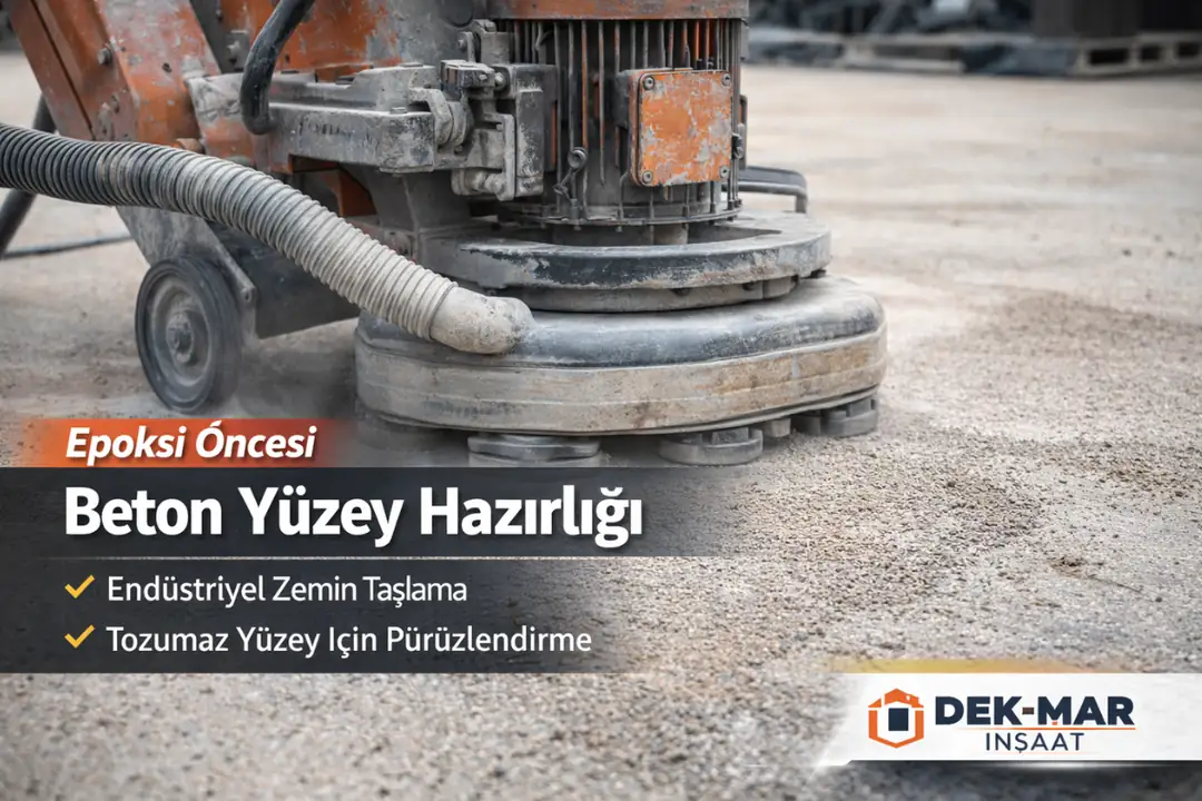 Epoksi öncesi beton yüzey taşlama işlemi&nbsp;