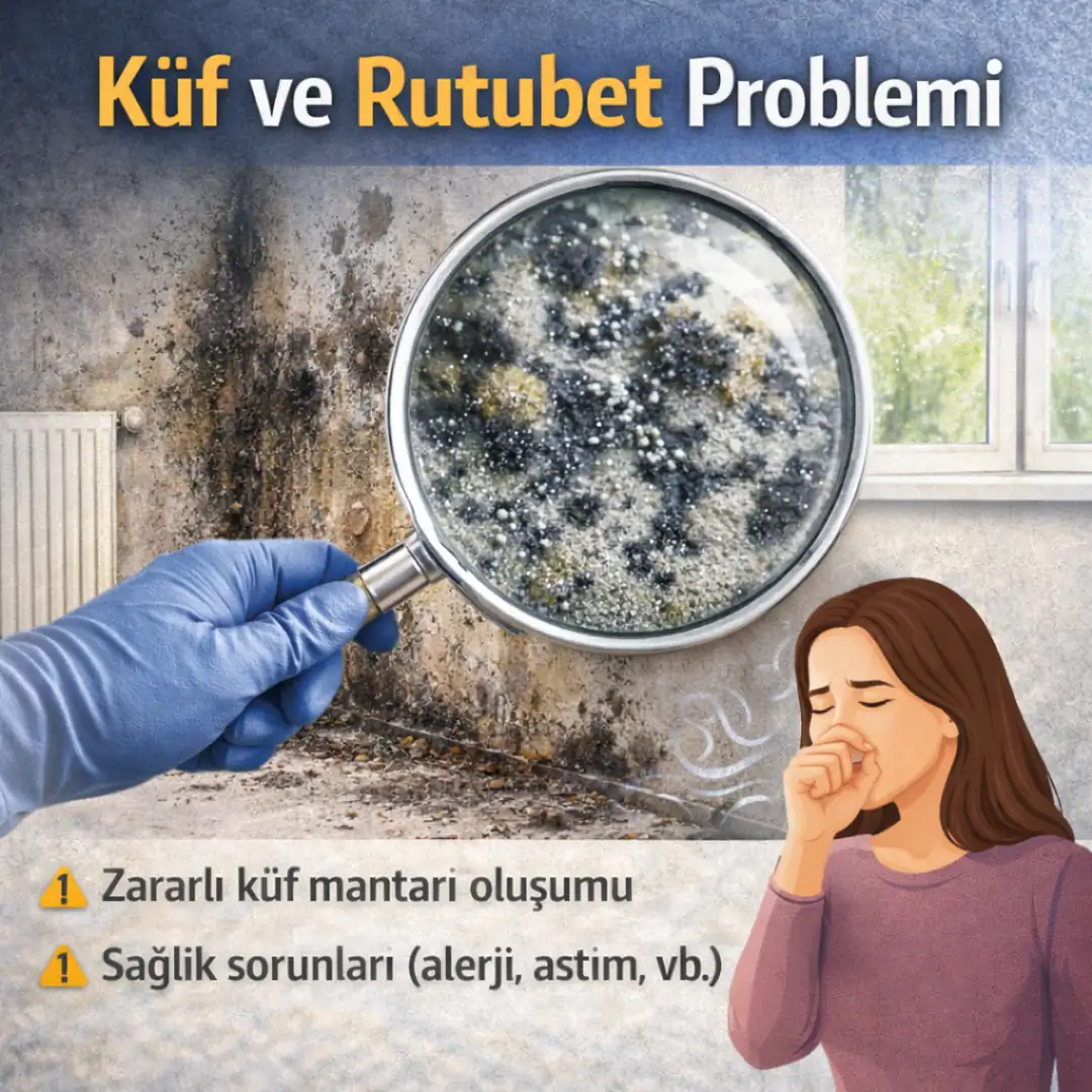 Duvarlarda rutubet ve küf oluşumu&nbsp;