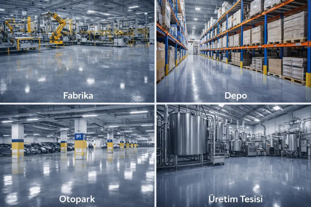 Endüstriyel alanlarda epoksi zemin kaplama kullanım örnekleri