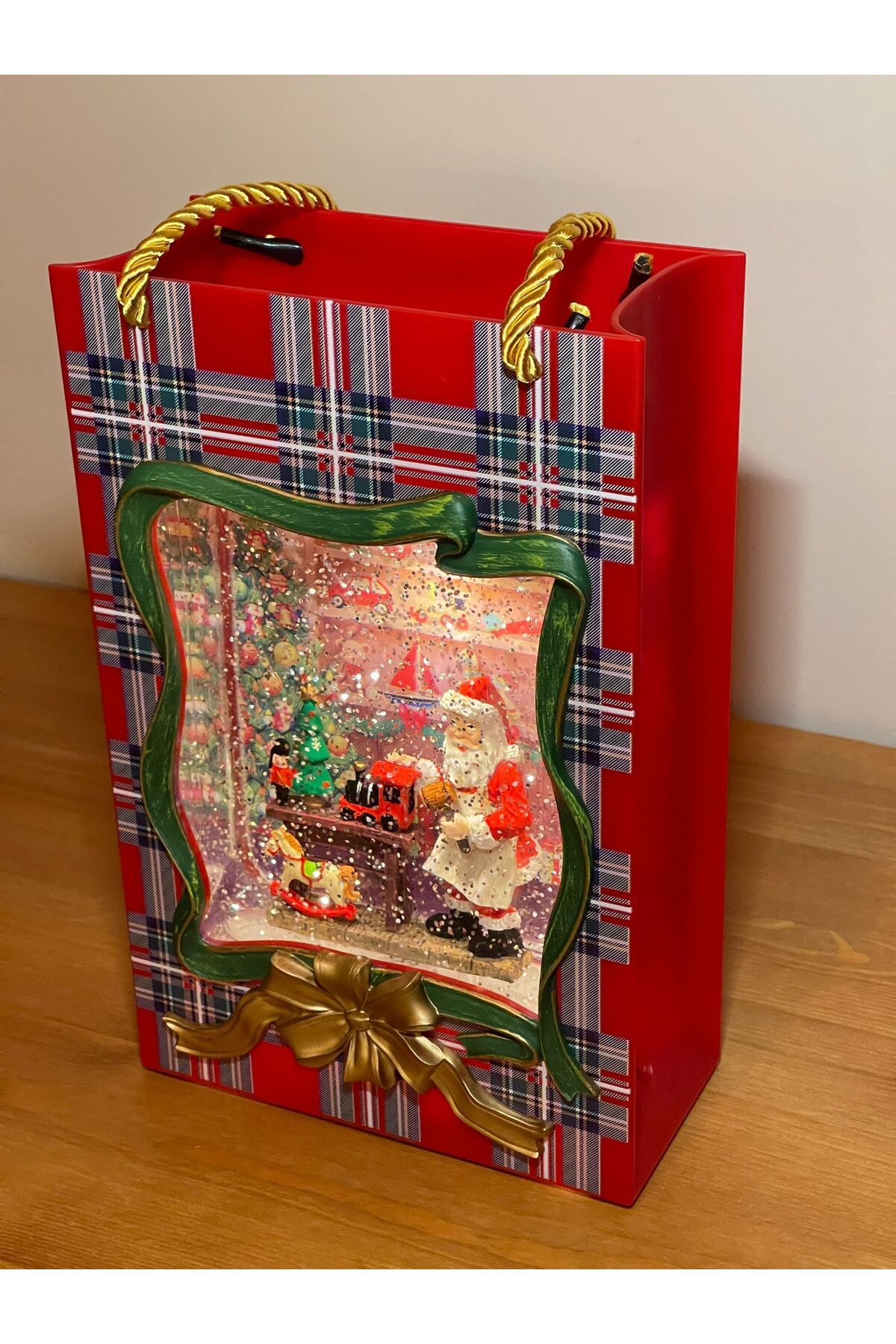 Hediye Paketi Görünümlü, Merry Christmas, Yeni Yıl Hediyesi, Işıklı Hareketli Müzikli, Sessiz Mod