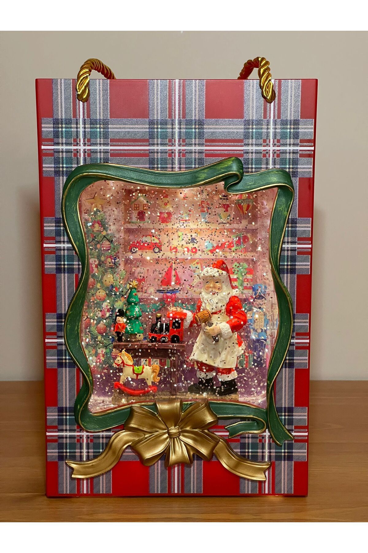 Hediye Paketi Görünümlü, Merry Christmas, Yeni Yıl Hediyesi, Işıklı Hareketli Müzikli, Sessiz Mod