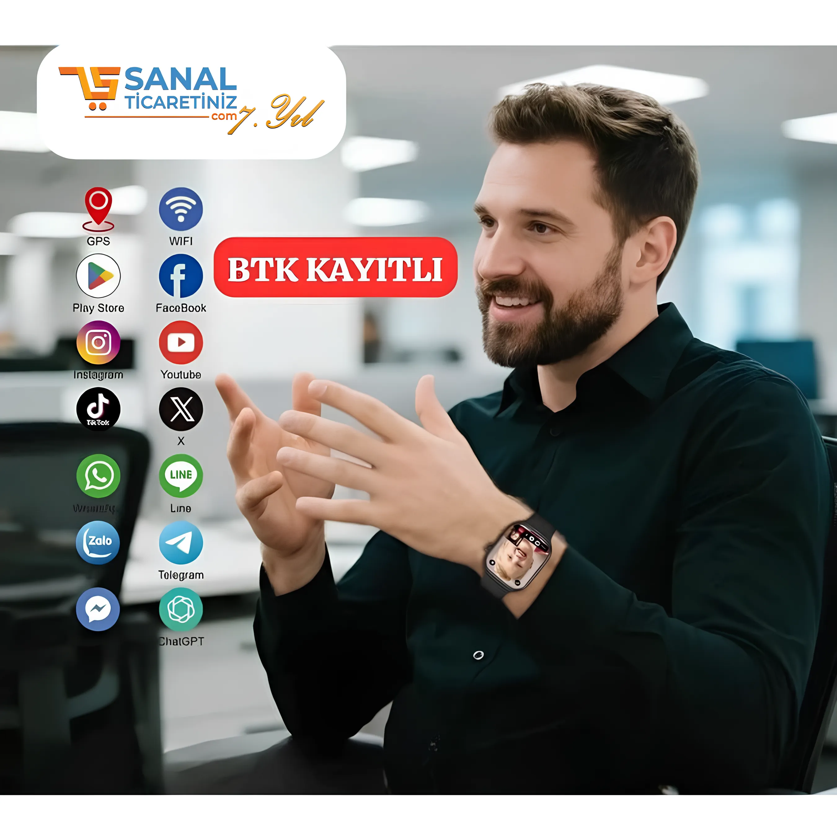 Sim Kartlı 5G Android Akıllı Saat (BTK Kayıtlı)