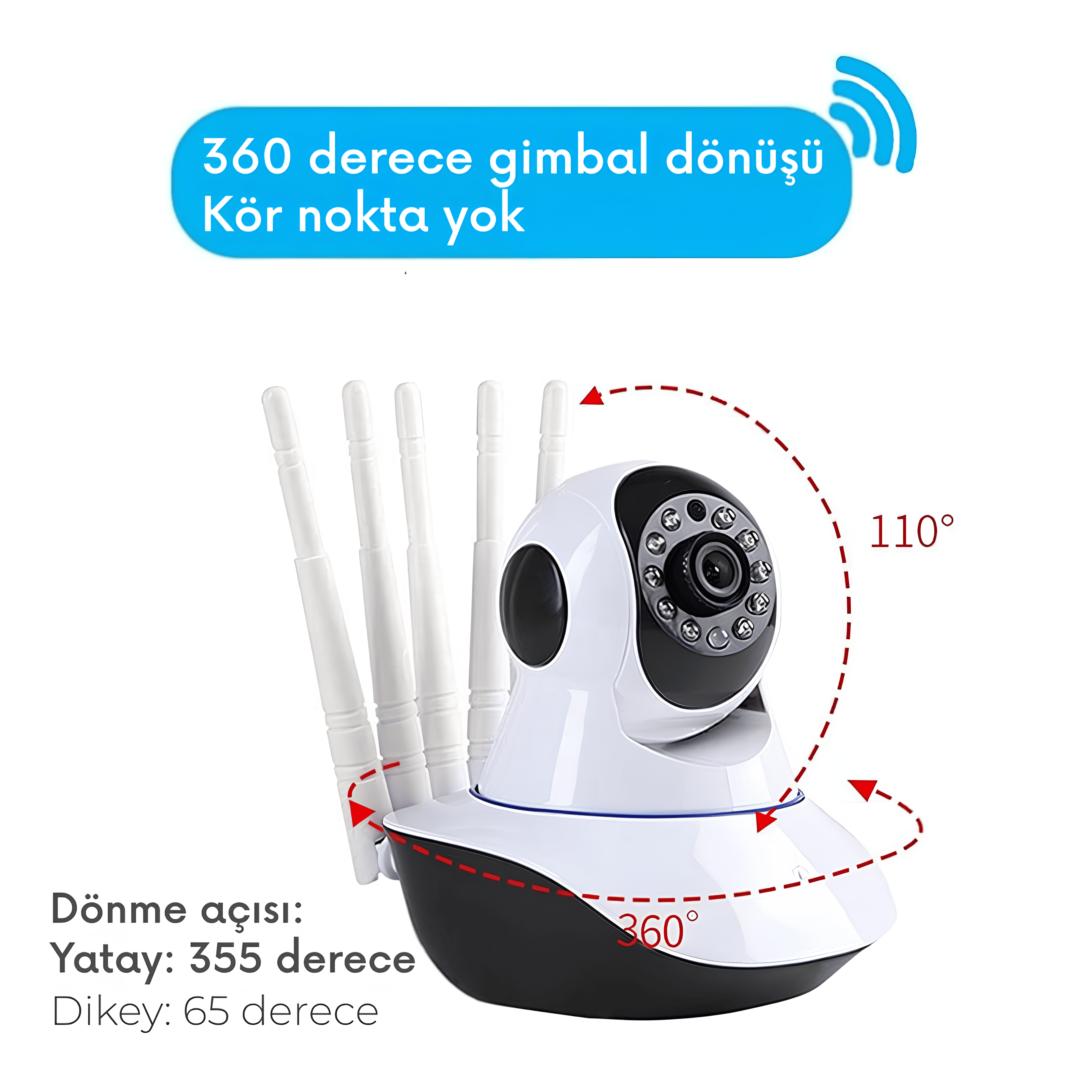 5 Antenli Wi-Fi Akıllı Kamera