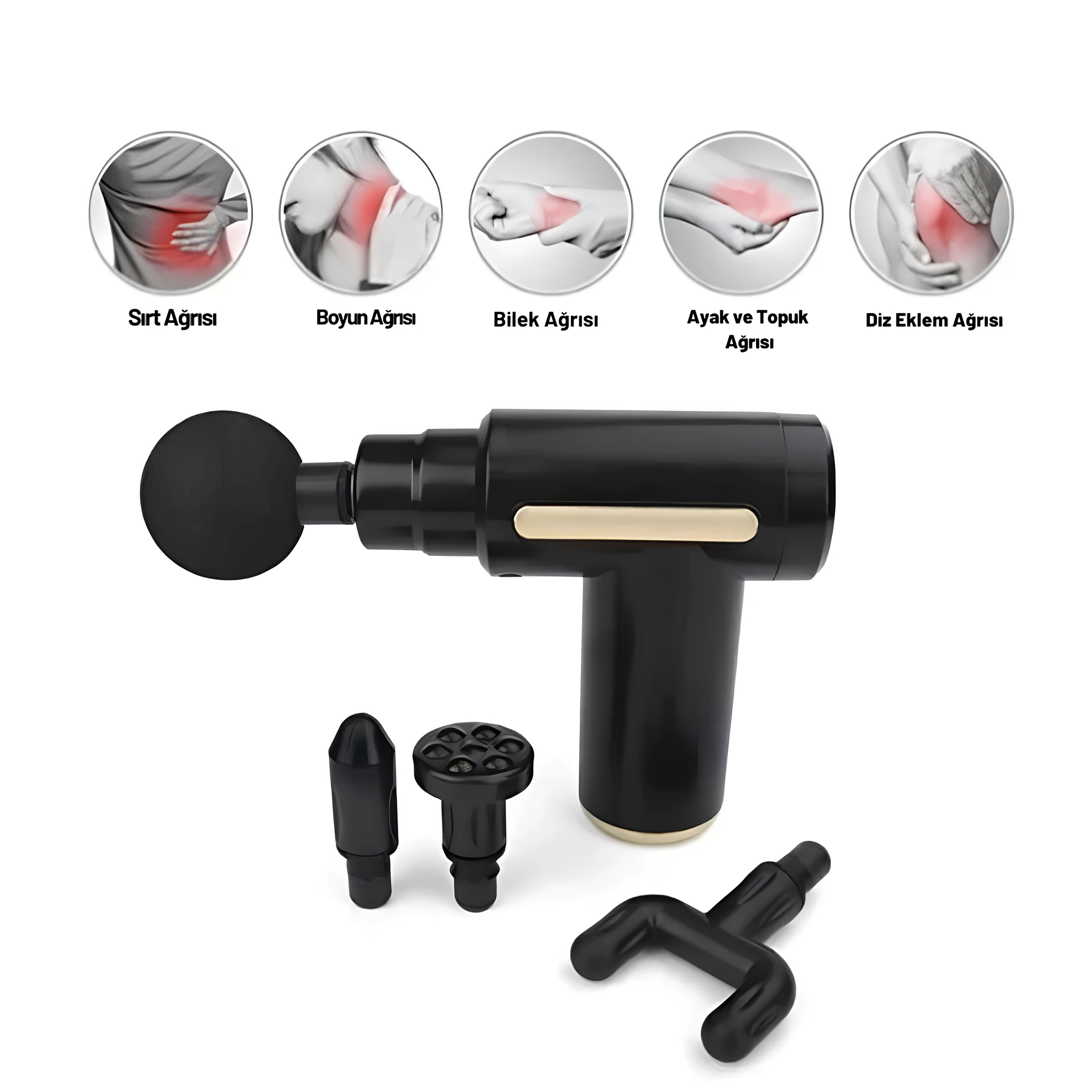 Darbeli Titreşimli Şarjlı Sporcu Masaj Tabancası