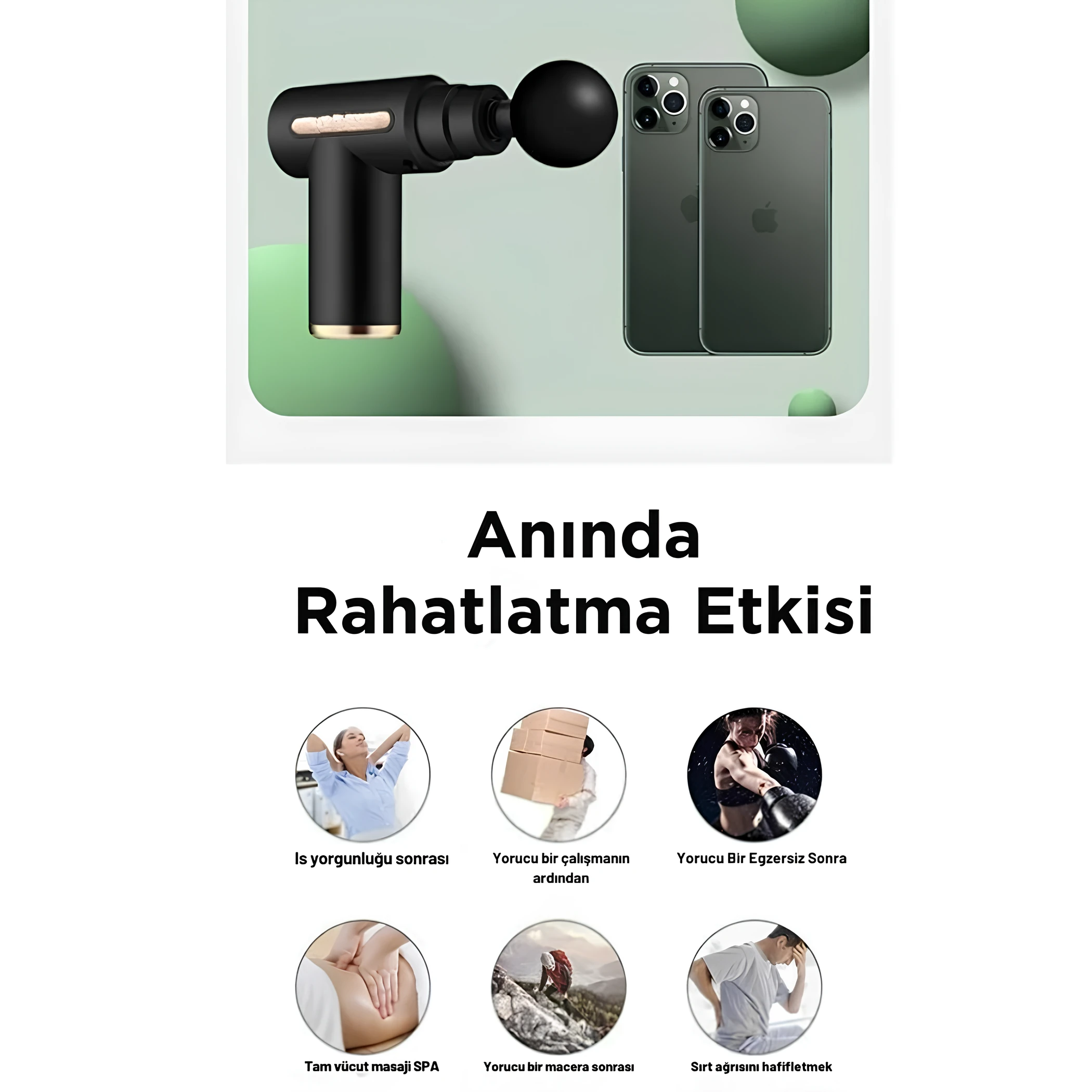 Darbeli Titreşimli Şarjlı Sporcu Masaj Tabancası