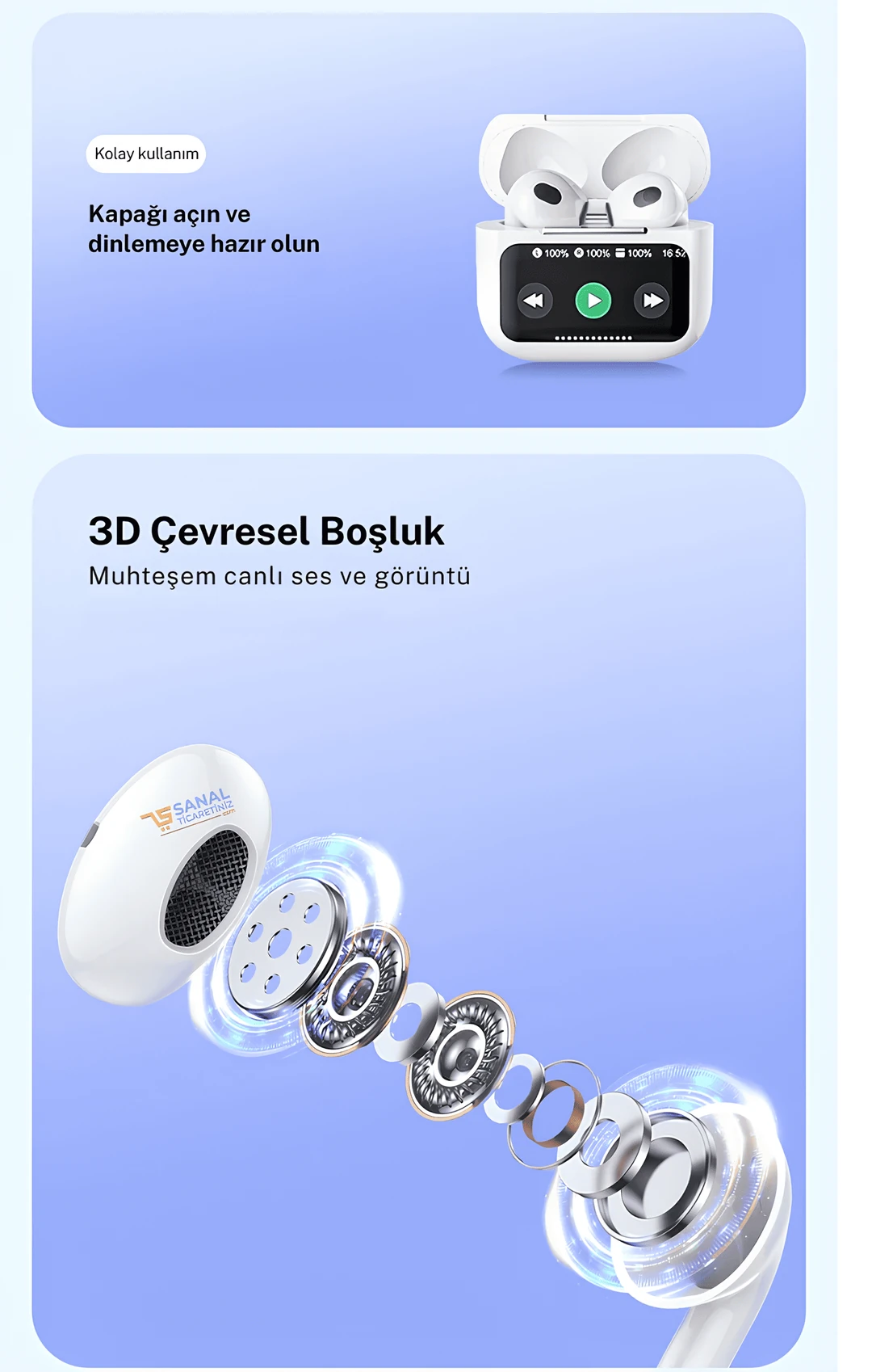 Air 4 ANC Dijital Göstergeli Bluetooth Kulaklık