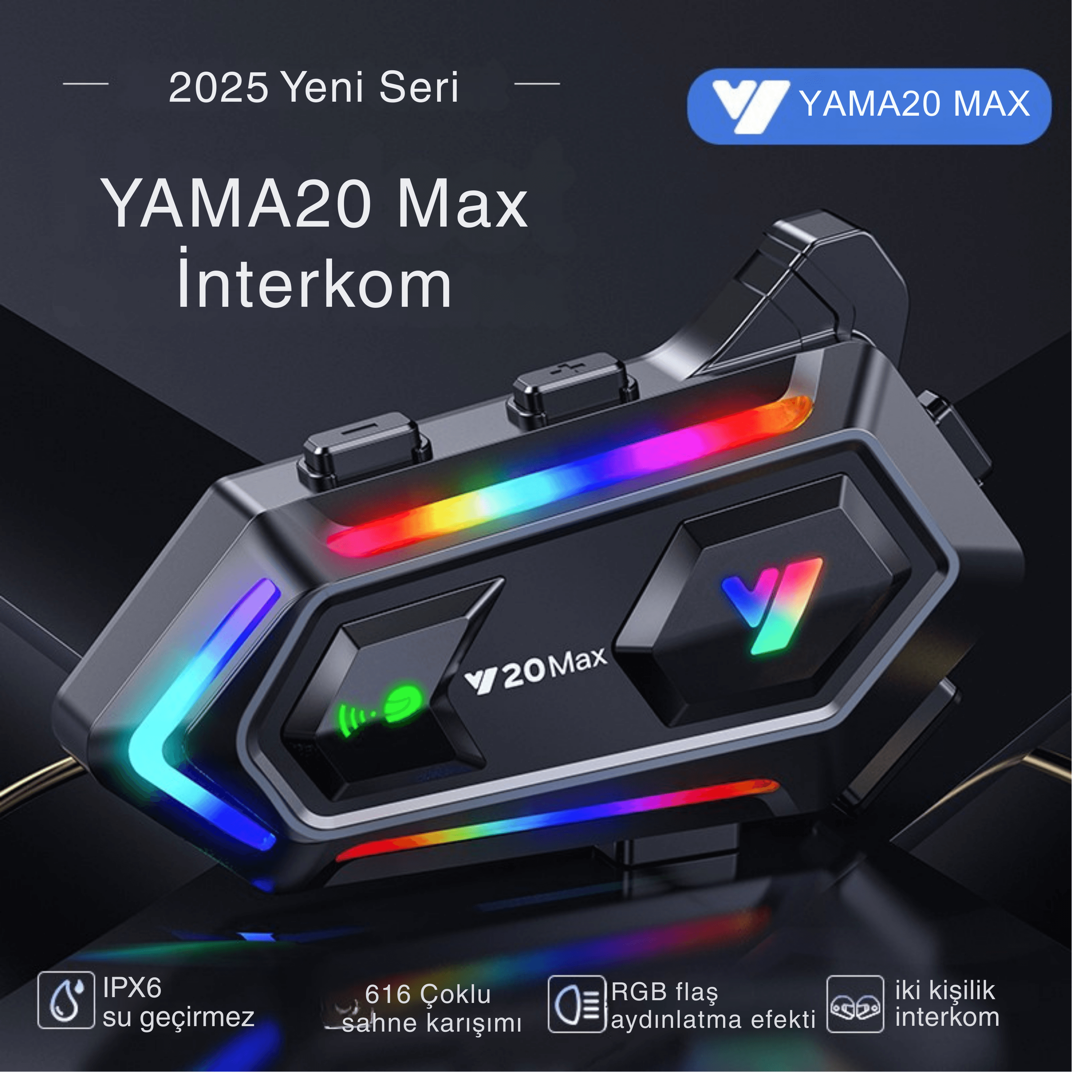2 Adet YAMA20 Max 2’li Grup Konuşmalı Kablosuz Kulaklık İnterkom