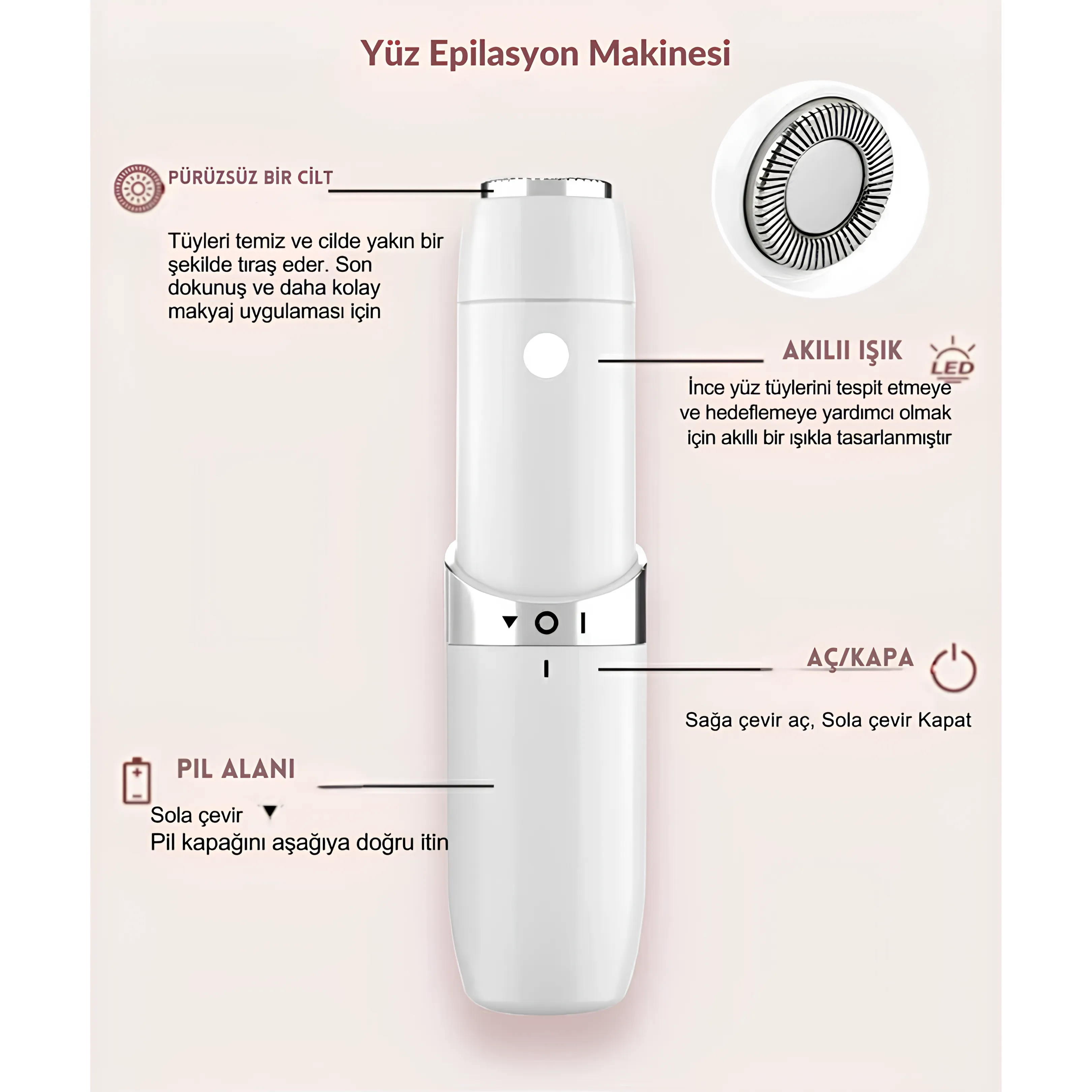 Acısız Yüz Epilasyon Cihazı