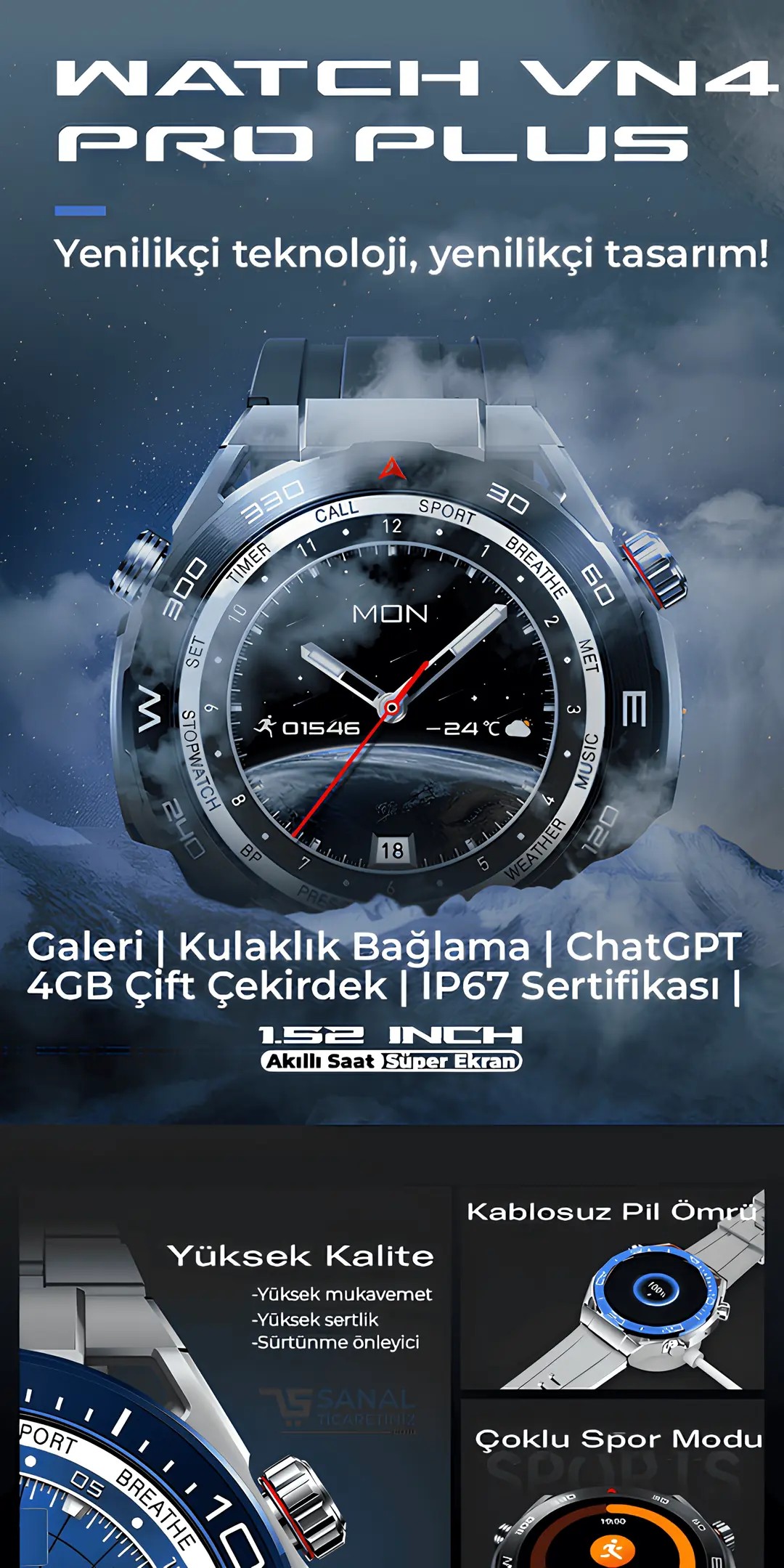 Watch VN 4 Pro Plus Akıllı Saat