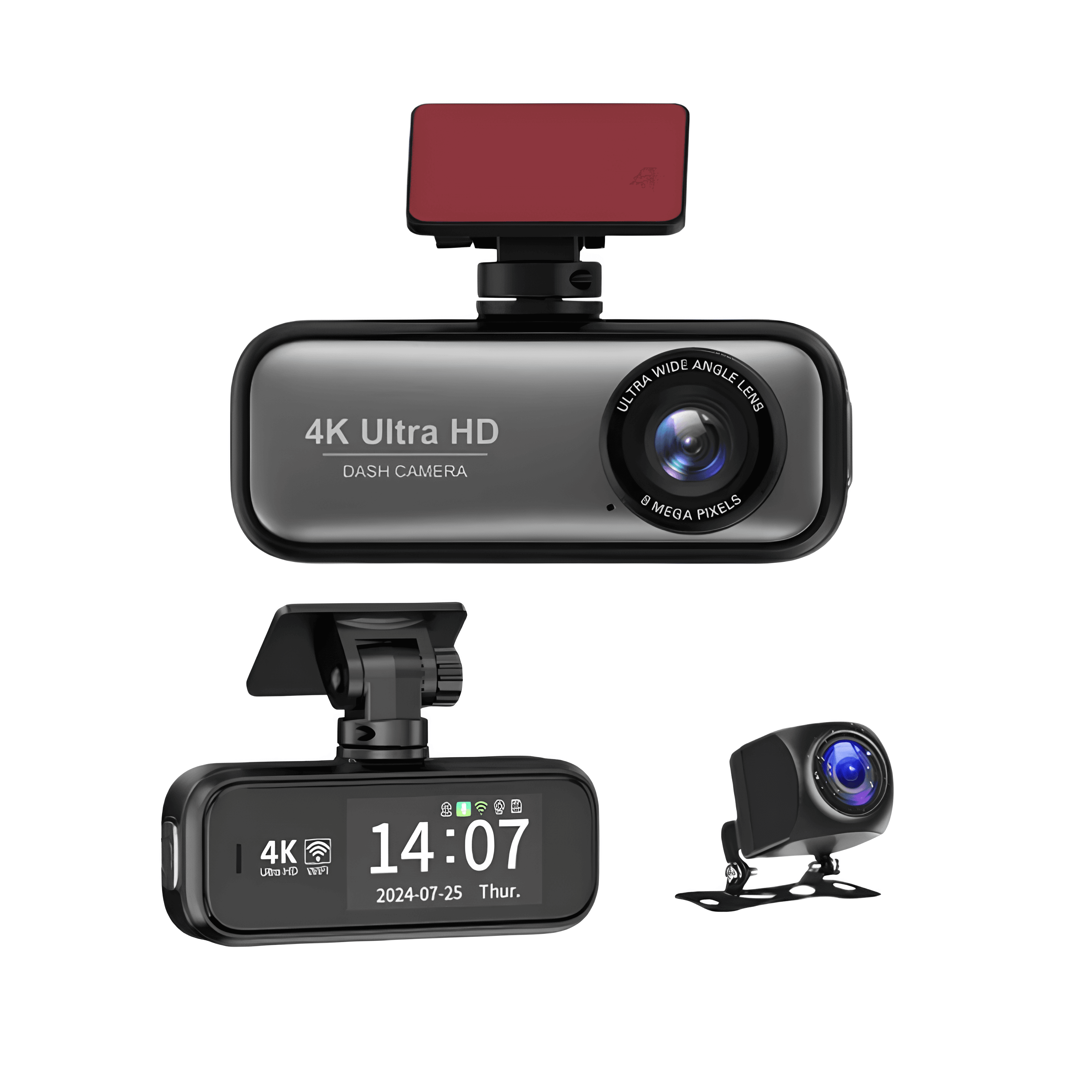 4K Ön + Arka Geniş Açı Lens Araç Kamerası Kayıt Cihazı