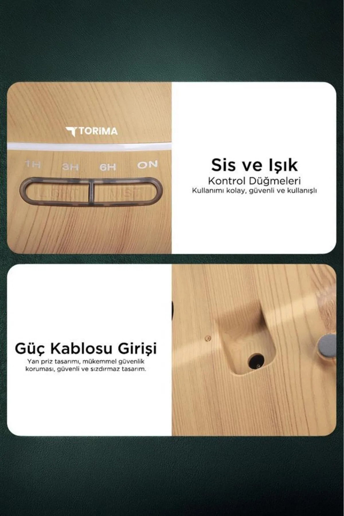 Hava Nemlendirici Aromatik Oda Buhar Difüzörü LED Işıklı Buhar Makinası