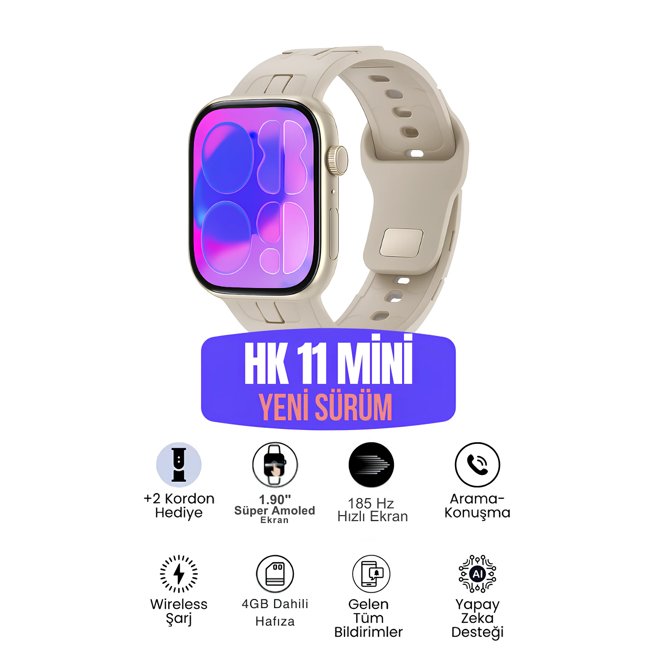 Watch 11 HK Mini Premium Akıllı Saat (Yeni Sürüm)