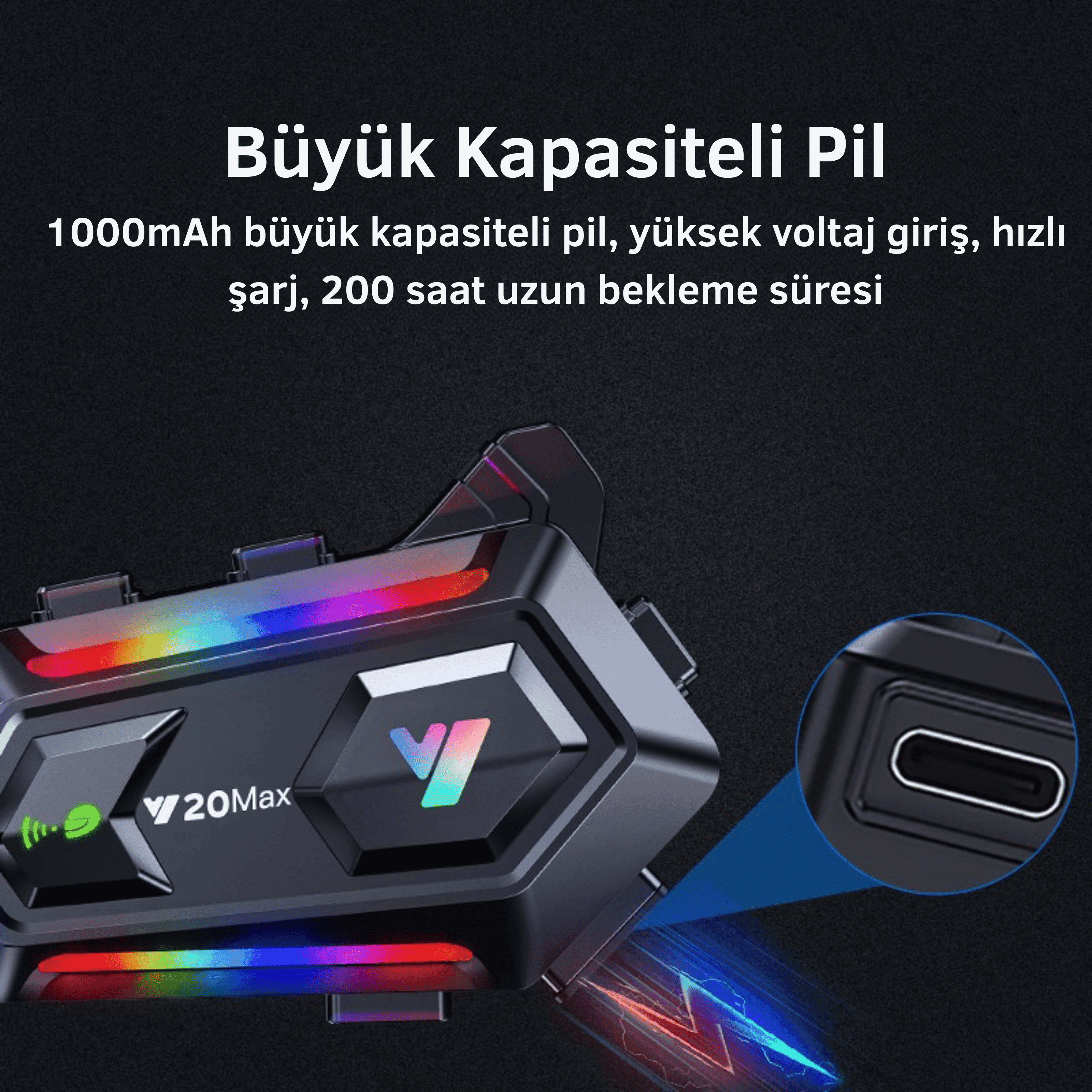 2 Adet YAMA20 Max 2’li Grup Konuşmalı Kablosuz Kulaklık İnterkom