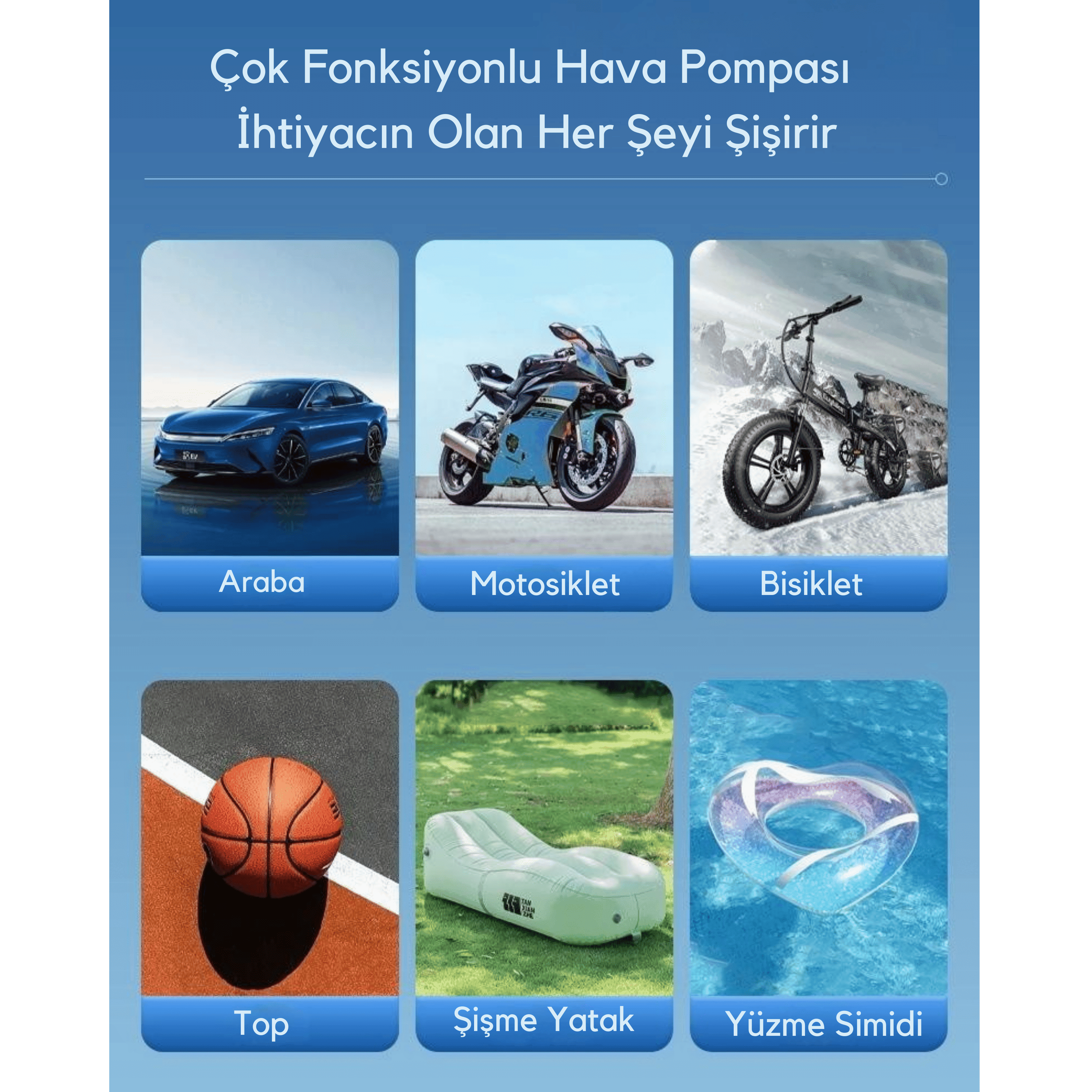 Zyco-001 Taşınabilir Akıllı Dijital Ekranlı Araç Hava Kompresörü