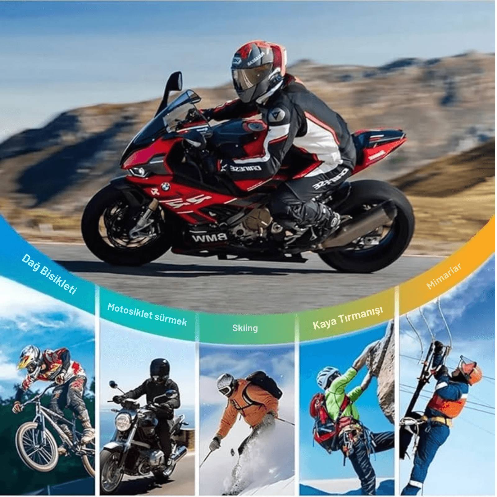 Q28 Motosiklet Kask Kameralı Bluetooth Kulaklık Interkom