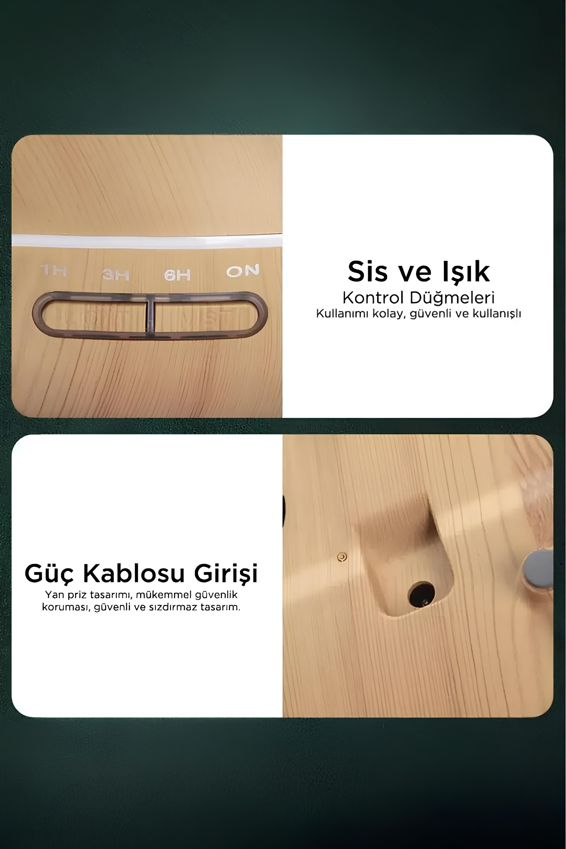 Hava Nemlendirici Aromatik Oda Buhar Difüzörü LED Işıklı Buhar Makinası
