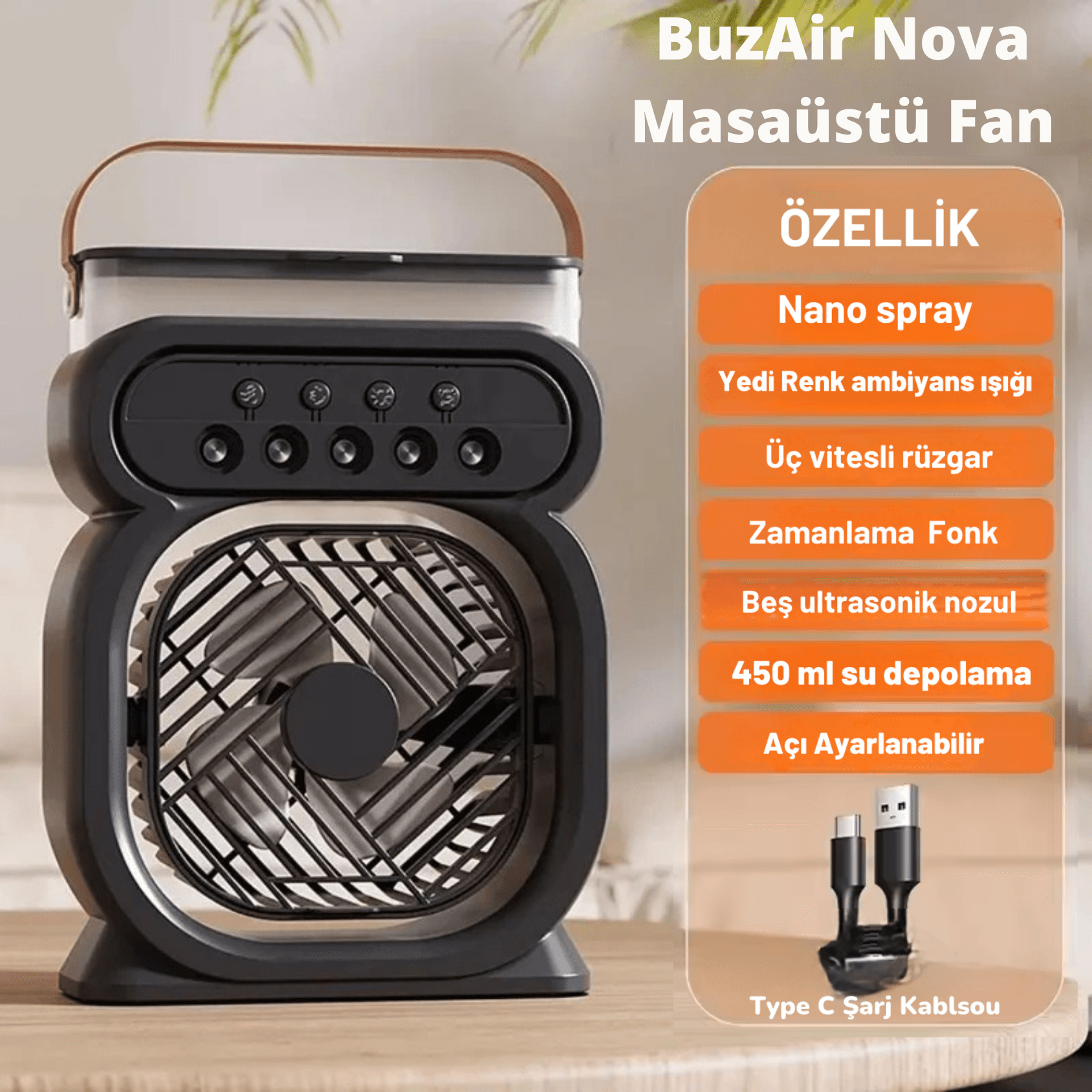 BuzAir Nova Masaüstü Fan 