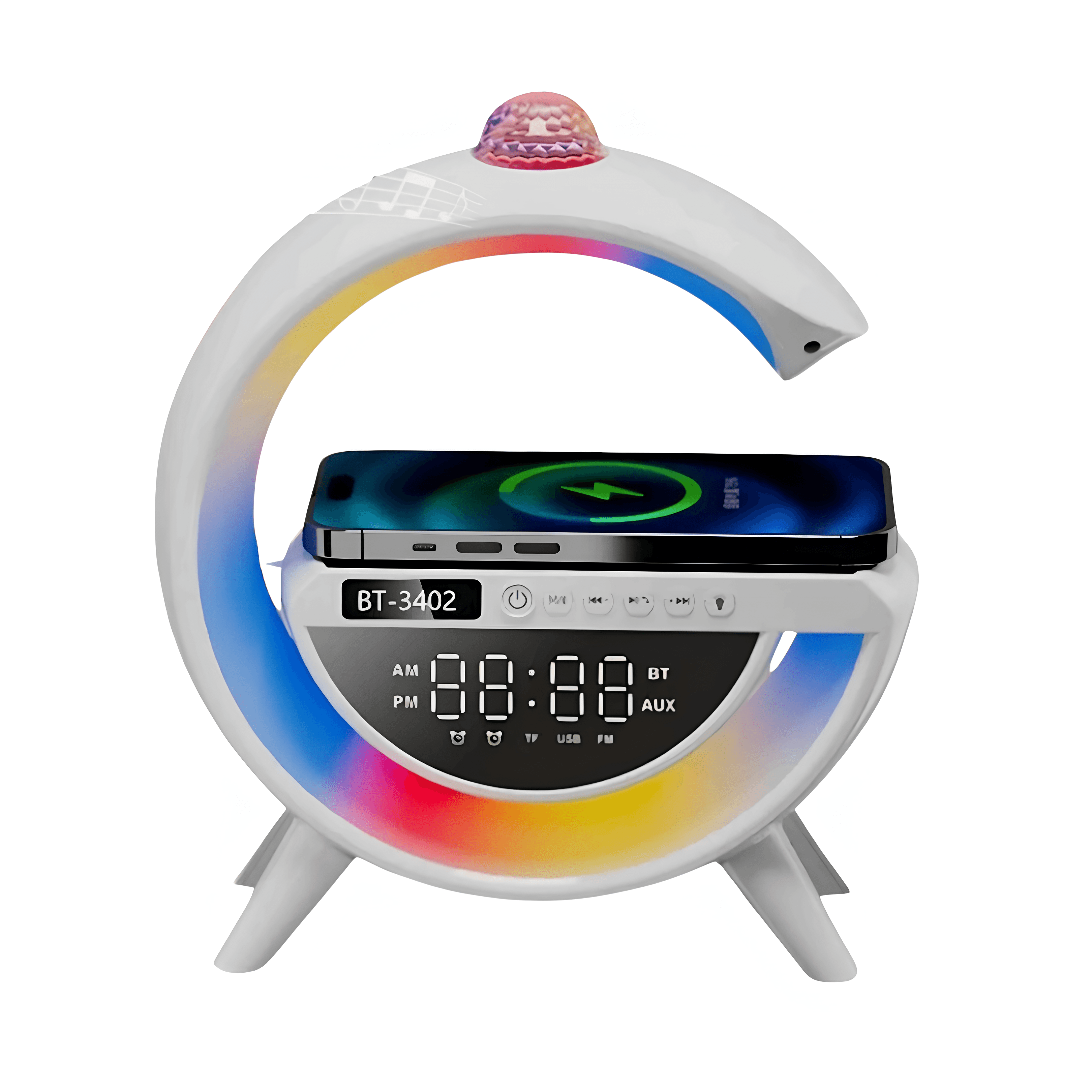 Kablosuz Şarjlı, RGB Işıklı ve Çalar Saatli Çok Fonksiyonlu G Bluetooth Hoparlör