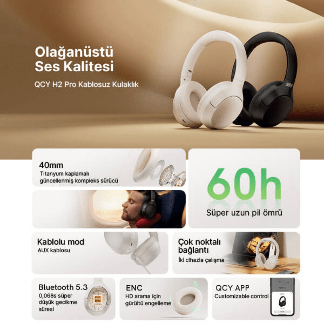 H2 PRO Kulak Üstü Bluetooth Kulaklık