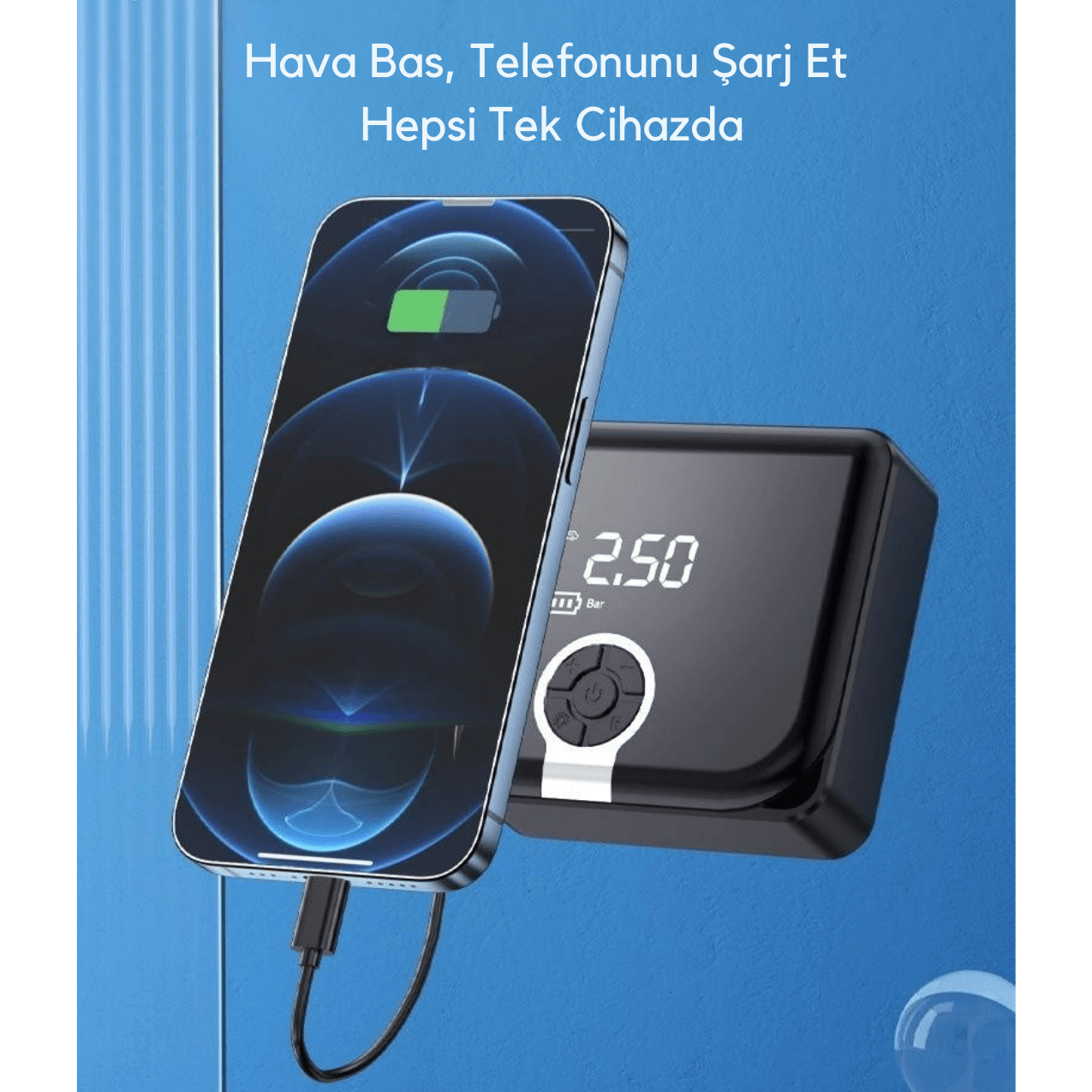 Zyco-001 Taşınabilir Akıllı Dijital Ekranlı Araç Hava Kompresörü
