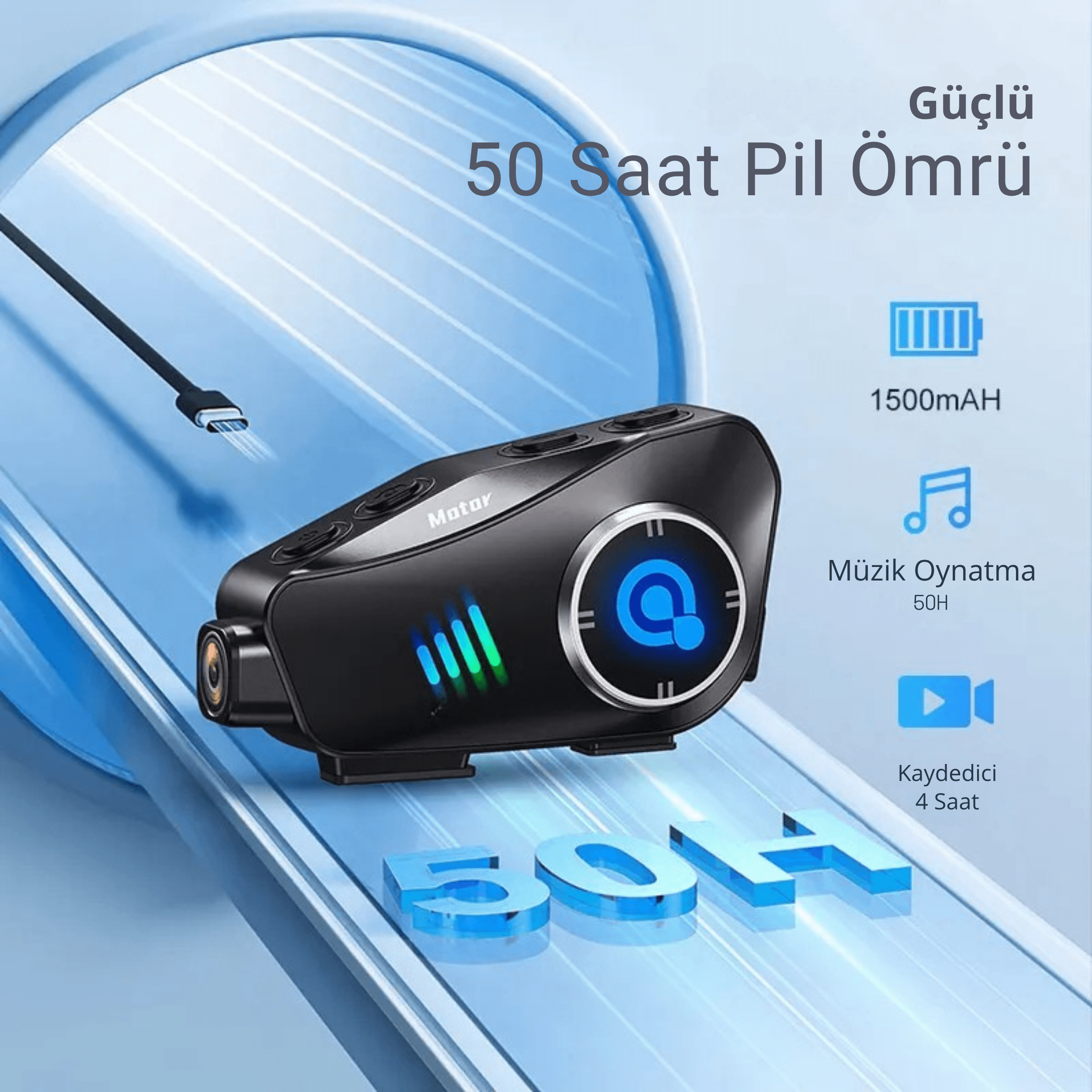 Qonic28 Kameralı Motosiklet Bluetooth Kulaklık Mikrofon Seti (32 GB SD Hediyeli)