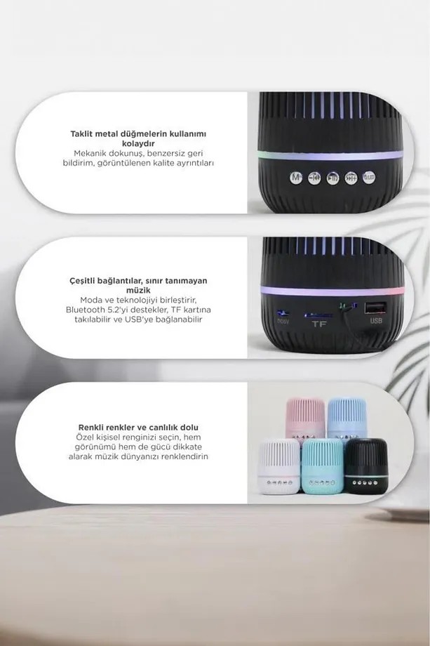 GTS Rgb Işıklı Mini Bluetoth Hoparlör