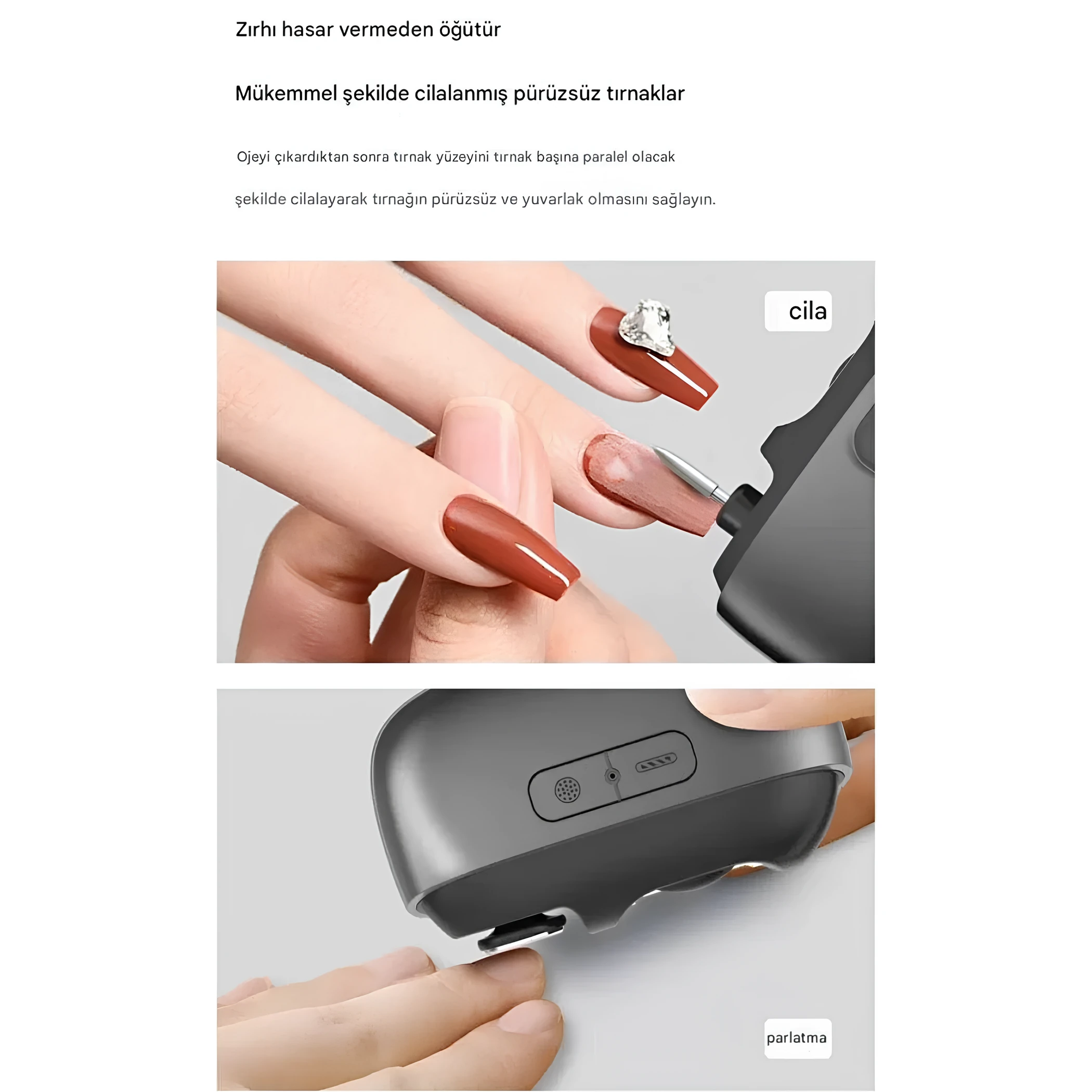 Şarjlı Akıllı Tırnak Makası Törpü Cihazı Manikür Makinesi Tırnak Bakım Cihazı