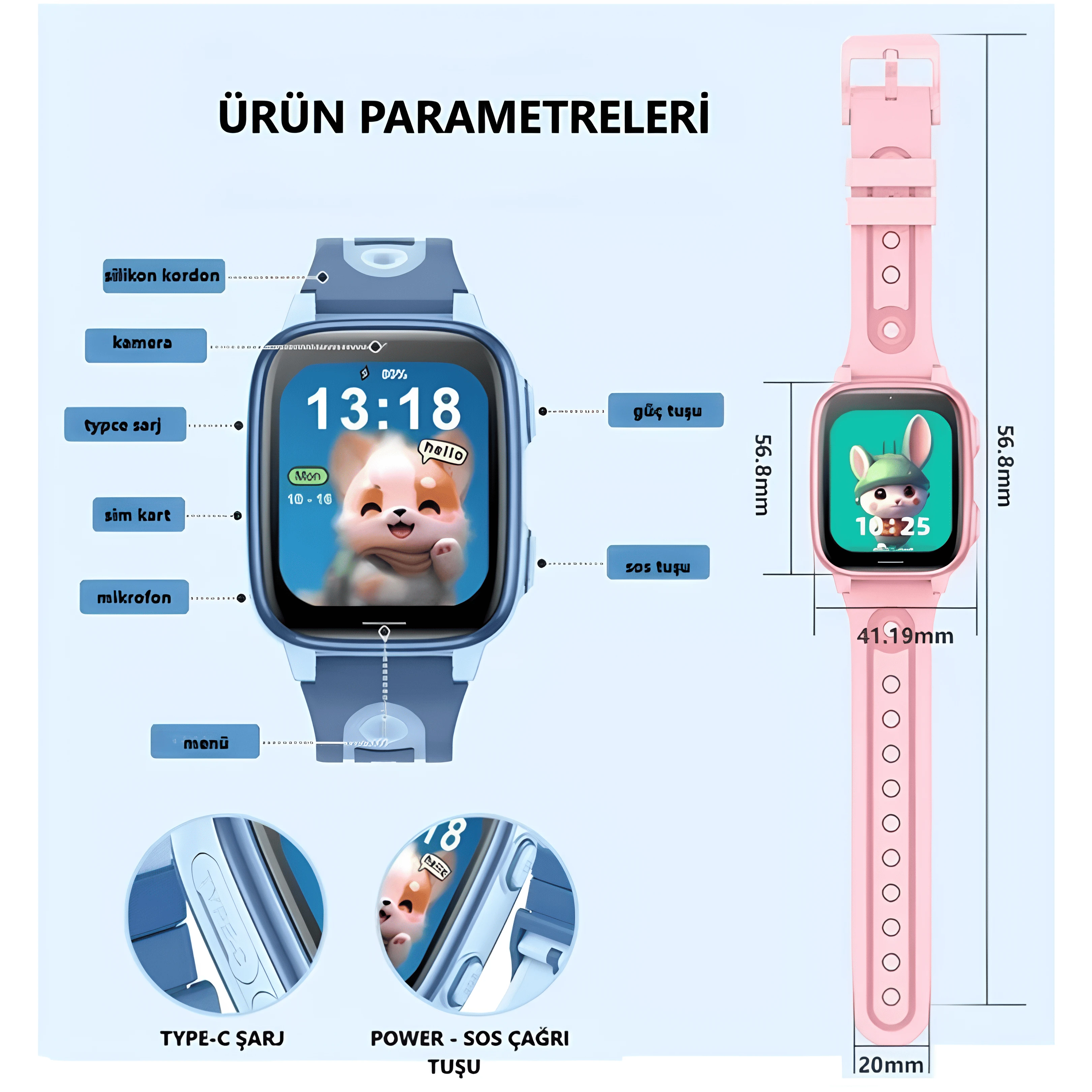 Wonlex CT23 4G GPS'li Çocuk Saati (Son Sürüm)